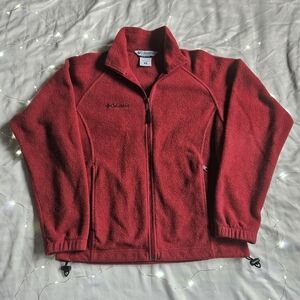 Dark Red Women's Columbia Fleece Jacket